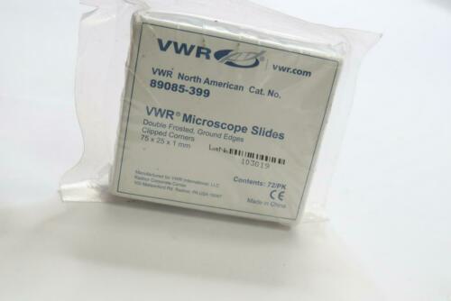 (72-Pk) VWR Double Frosted Clipped Corners Microscope Slides 89085-399