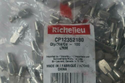 (100-Pk) Richelieu Shelf Pin w/ Fin Stop Cabinet Support Pegs 176lb Load 5mm