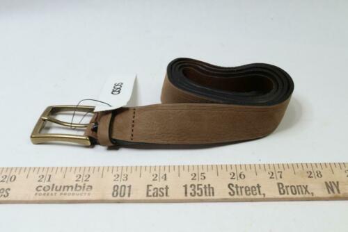 ASOS Design Leather Slim Belt  Brown Small