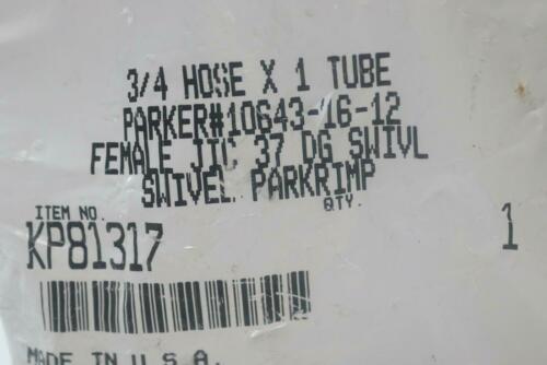 Parker  Parkrimp Female JIC Swivel Class C 1" Tube x 3/4" Hose - KP81317