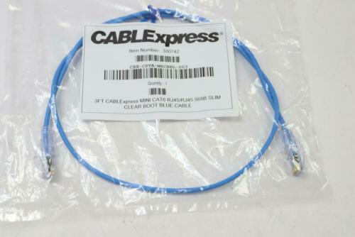 Cable Express Slim Clear Boot Blue CAT6/RJ45/568B 3' 300742