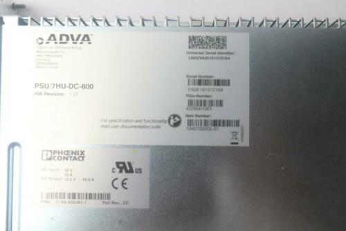 Adva Power Supply Module DC For 7HU Shelf High Power 800W PSU/7HU-DC-800