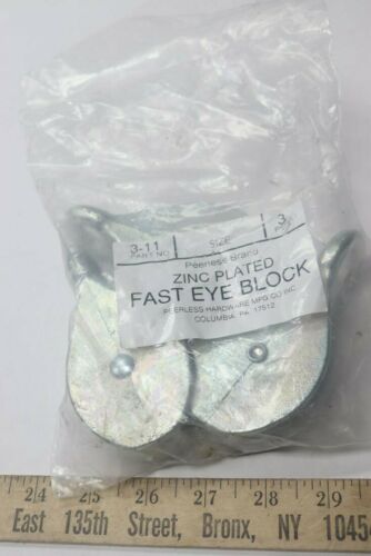 3-Pack Peerless Fast Eye Block Zinc Plated 3-11
