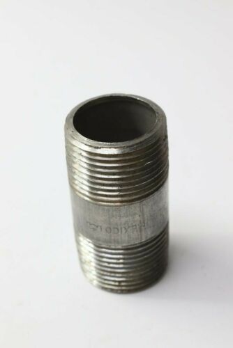 (4-Pk) Mueller Stainless Steel Nipple Threaded Both Ends 1" x 2-1/2"