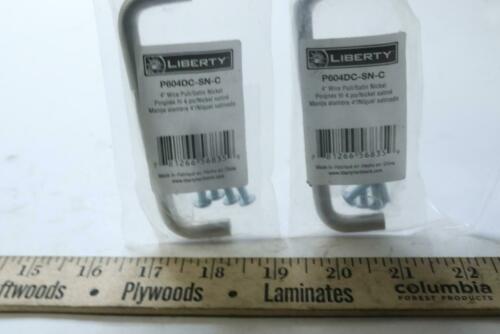 (2-Pk) Liberty Cabinet Wire Pull Satin Nickel 4" Centers P604DC-SN-C