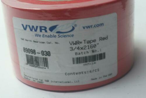 (4-Pk) VWR Tape Lab Roll Red 3/4" x 2160" 89098-030