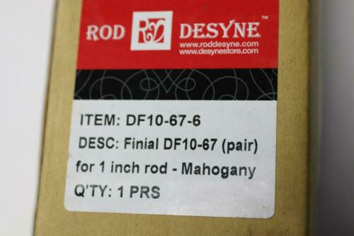 Pair Rod Desyne Finials for 1-In Rod Mahogany 2-1/4" Square DF10-67-6