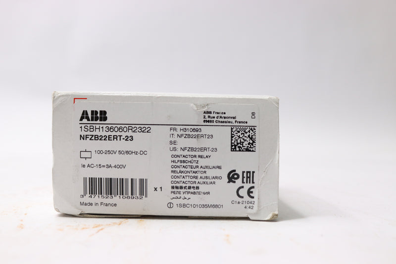 ABB NFZB22ERT-23 Control Relay 2NO-2NC Coil 100-250V 1SBH136060R2322