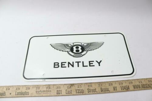 Bentley Plastic License Plate White 5-20