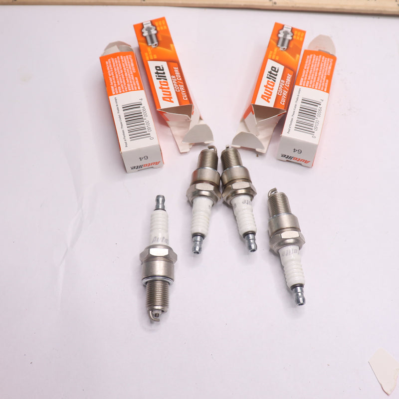 (4-Pk) Autolite Automotive Replacement Spark Plugs Copper Resistor 64