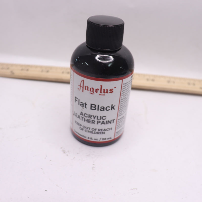 Angelus Acrylic Leather Paint Flat Black 4 Oz 720-04-101