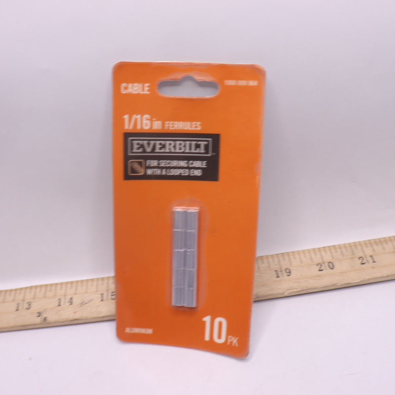 (10-Pk) Everbilt Ferrules Aluminum 1/16&quot; 1000009864