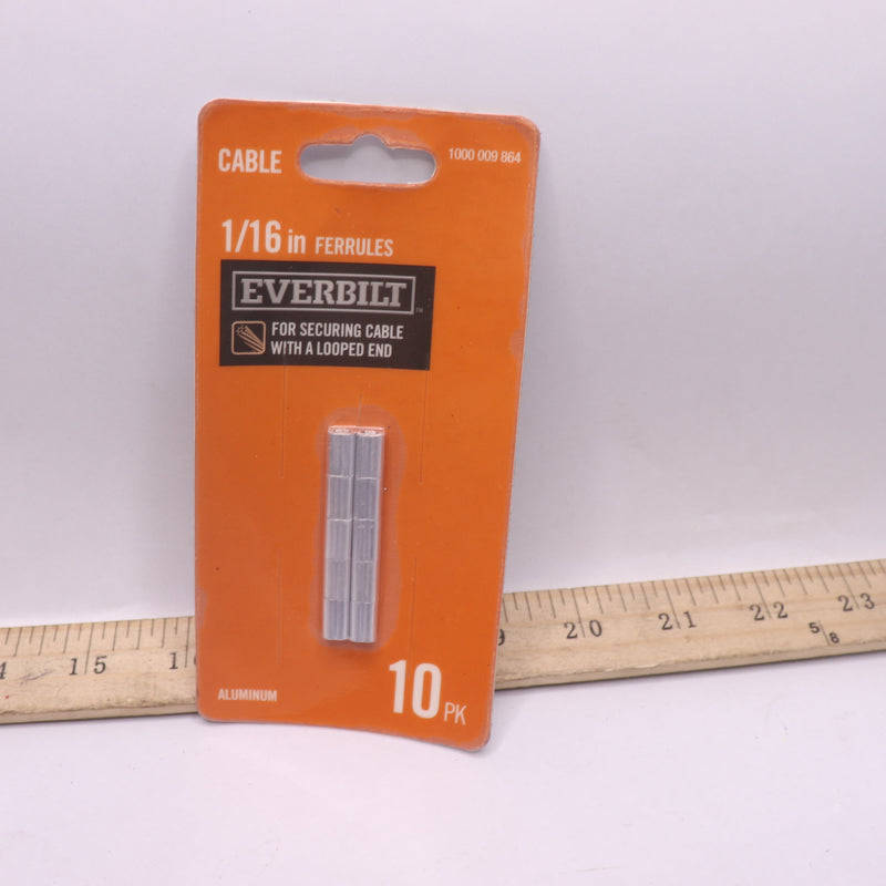 (10-Pk) Everbilt Ferrules Aluminum 1/16&quot; 1000009864