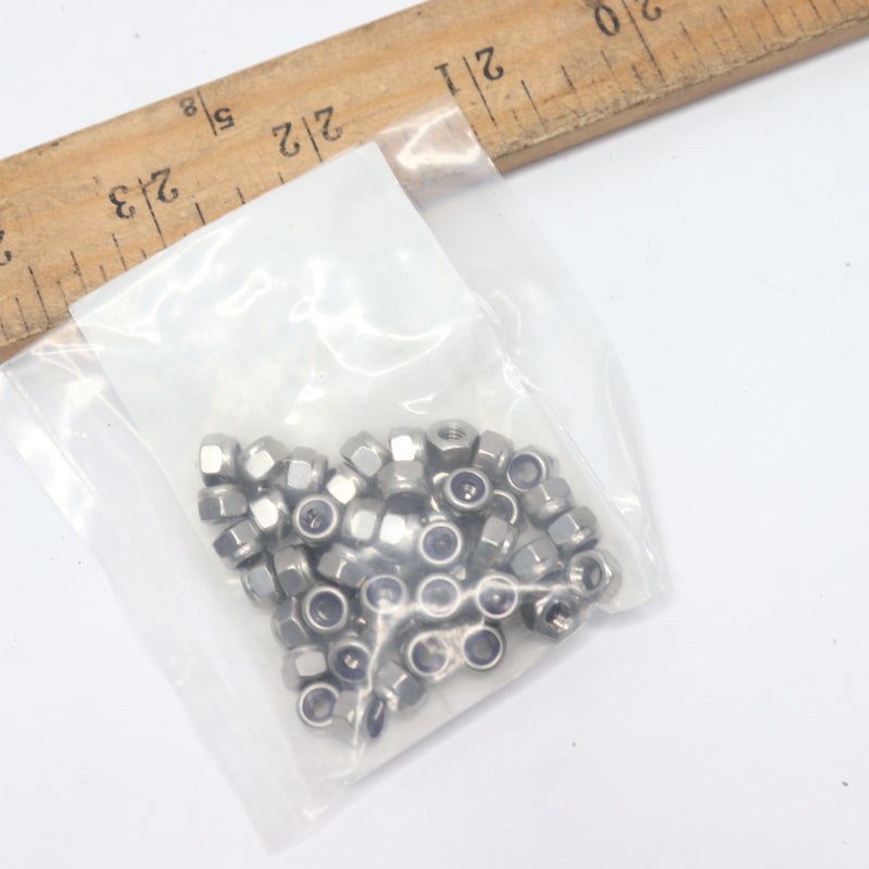 (50-Pk) Grainger Lock Nut Nylon Insert Stainless Steel 18-8 Plain M4-0.70 Thread