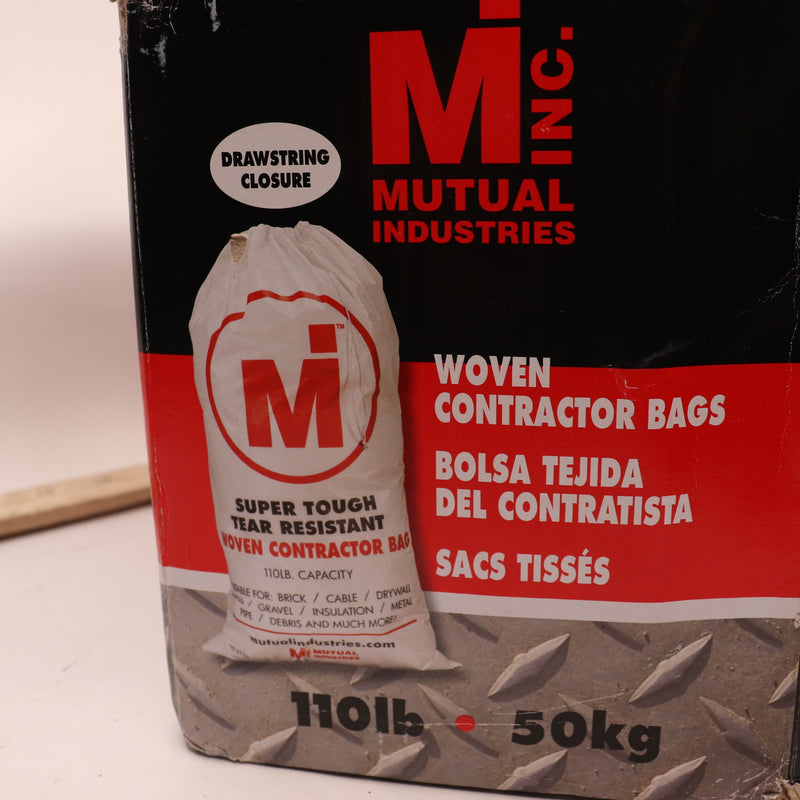 Mutual Industries Heavy Duty Woven Contractor Bag White 110 Lb 14981-10-110