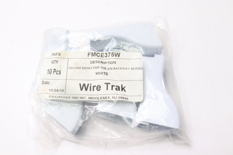 (10-Pk) Wire Trak Raceway Fitting White FMCE375W