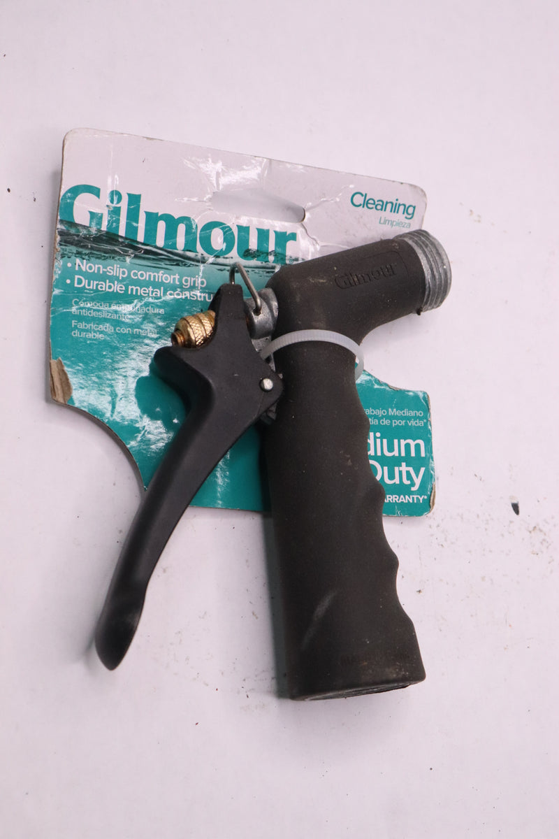 Gilmour Threaded Hose Nozzle Front Metal Adjustable Spray Soft Grip Black 0593