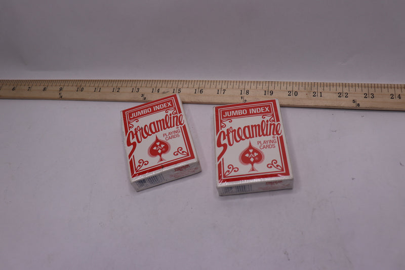 (2-Pk) Streamline Vintage Jumbo Index Playing Cards Red NO7