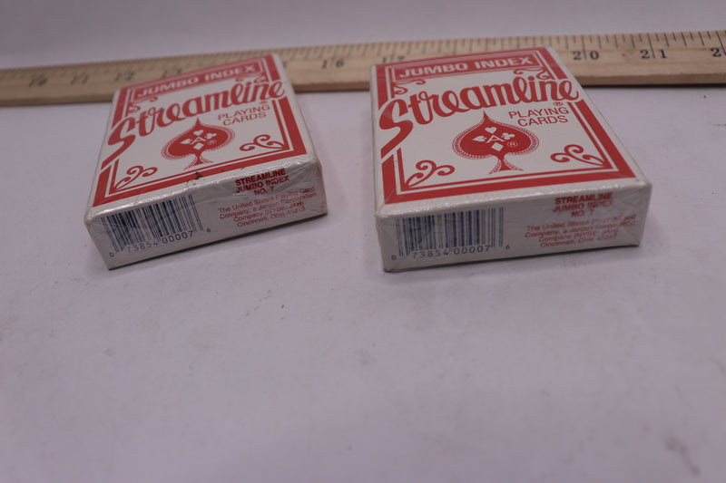 (2-Pk) Streamline Vintage Jumbo Index Playing Cards Red NO7