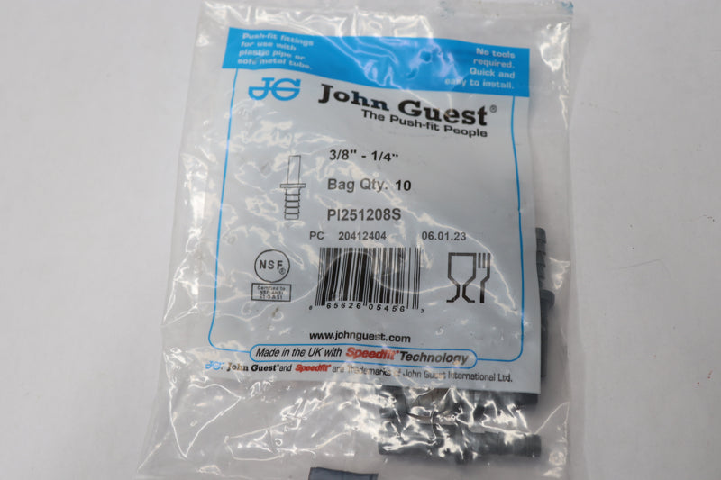 (10-Pk) John Guest Acetal Copolymer Barbed Tube Fitting PI251208S