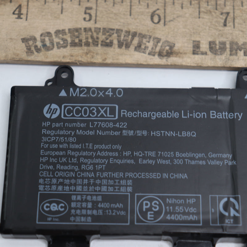 Hewett Packard Laptop Battery CC03XL/L77608-422