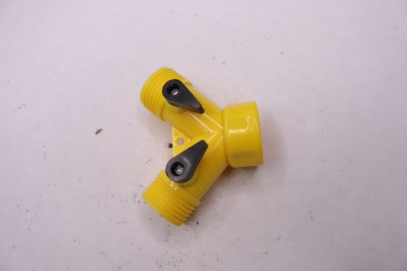 ATE Pro. USA "Y" Connector with Shut-off Valve Plastic Yellow 1"