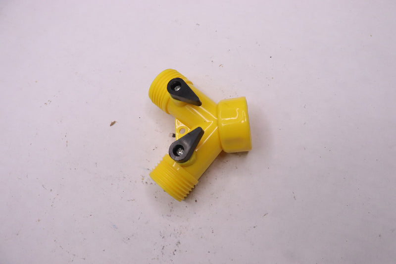 ATE Pro. USA "Y" Connector with Shut-off Valve Plastic Yellow 1"