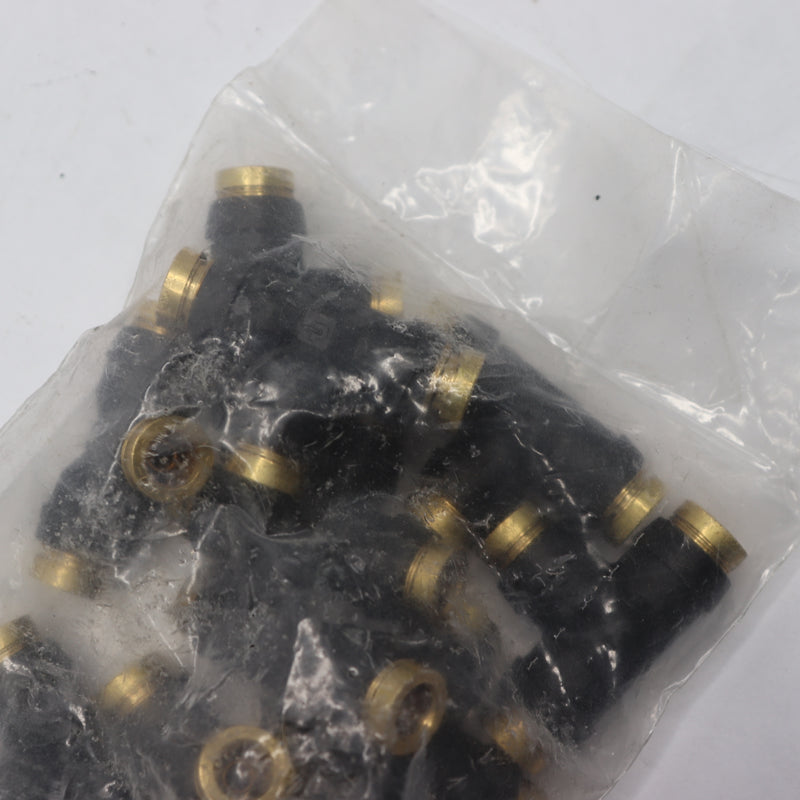 (10-Pk) Winzer Dot Push-In Union Tee Composite/Brass Legris 1/4" 689.08.14