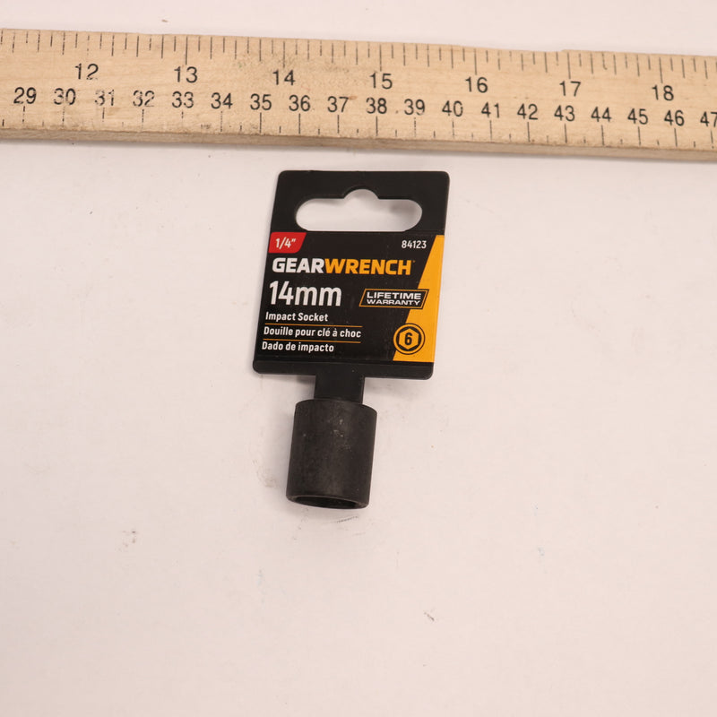 GearWrench 6 Point Standard Impact Socket Metric 1/4" Drive x 14 MM 84123