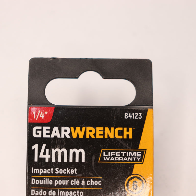 GearWrench 6 Point Standard Impact Socket Metric 1/4" Drive x 14 MM 84123