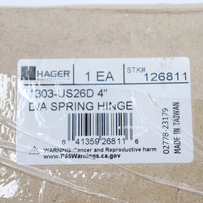 Hager Full Surface Double Acting Spring Hinge 4" 126811