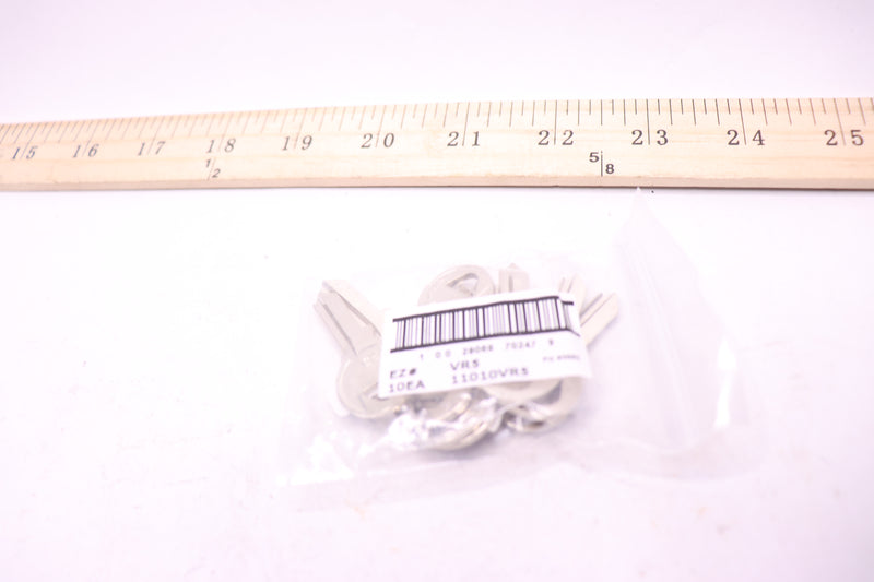 (10-Pk) Hy-Ko Key Blank Brass Nickel 11010VR5