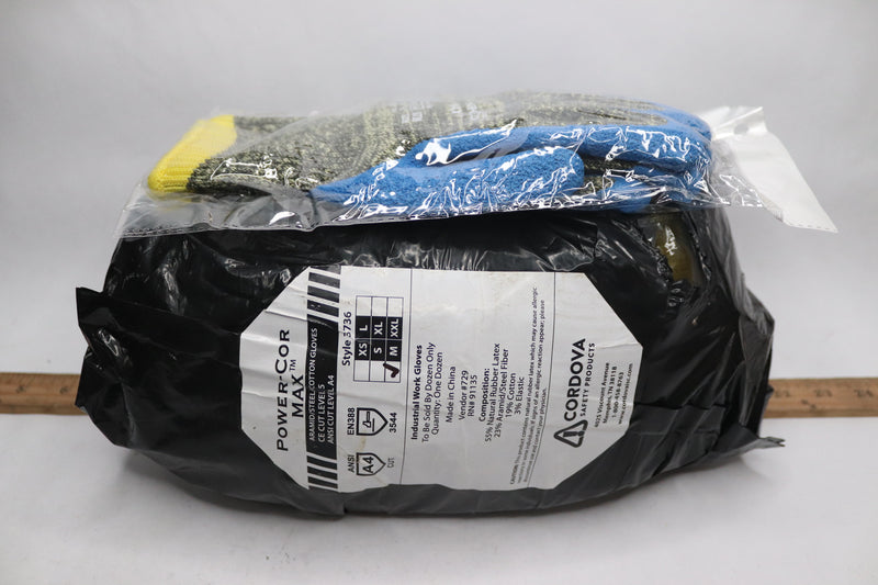 (12 Pairs) Cordova Power-Cor Max Aramid/Cotton A4 Cut Resistant Glove Medium