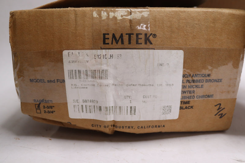 Emtek Passage Cortina Lever Rectangular Rosette Polished Brass 5121CLHUS3