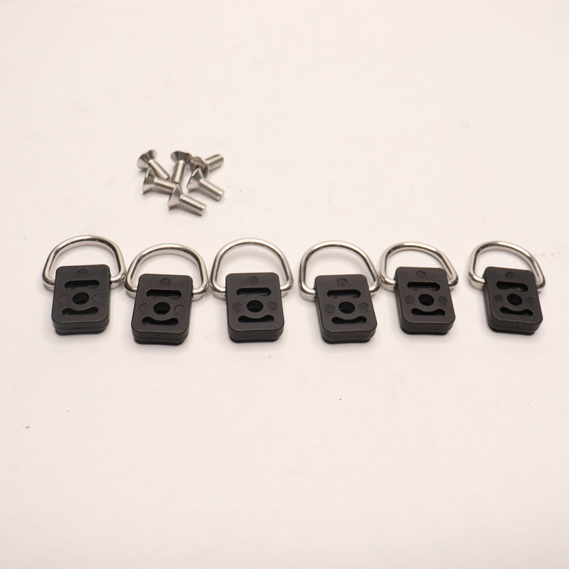 (6-Pk) E-outstanding Kayak D Rings with Screws Set 304 Stainless Steel