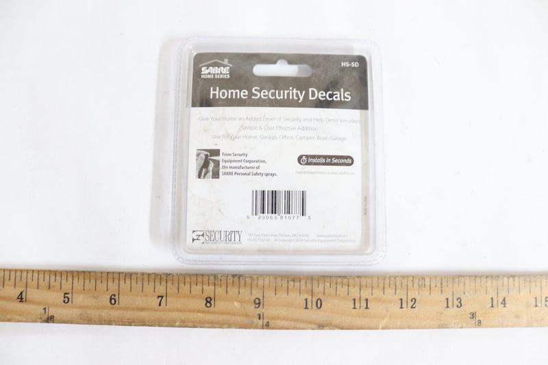 (5-Pk) Sabre Home Security Decals Plastic Red HS-SD