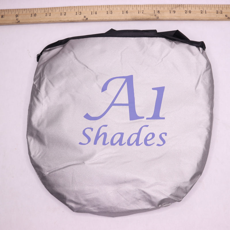 A1 Shades Front Car Windshield Cover Retractable Foldable Reflector Silver/Black