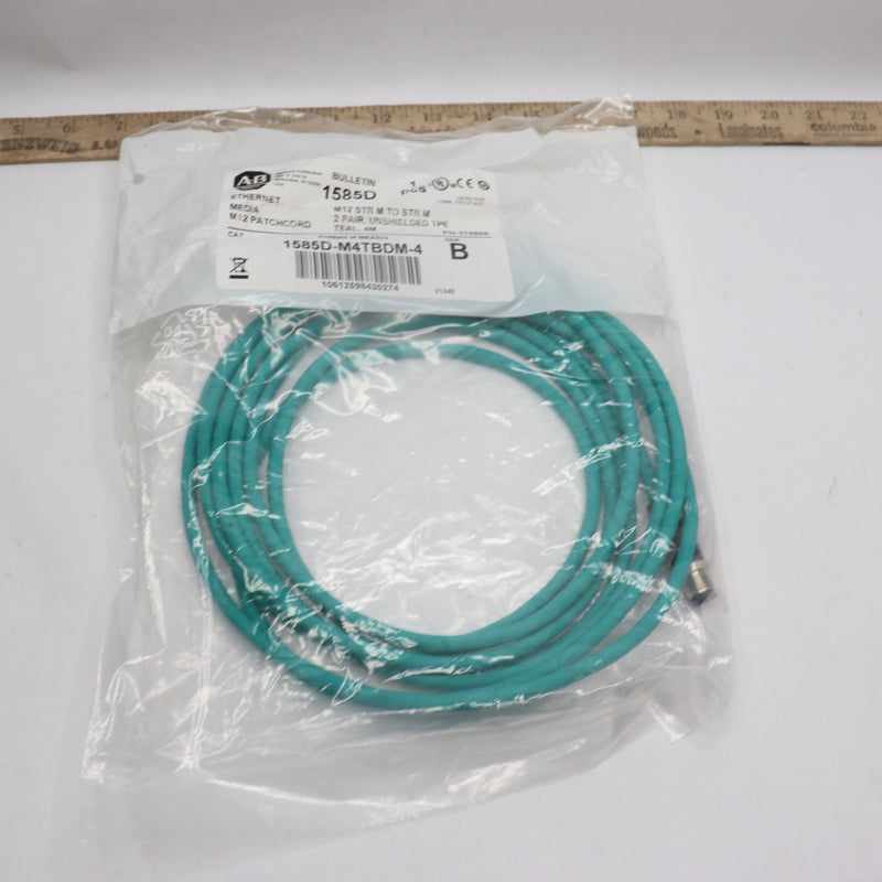 A-B Ethernet Media Pathcord M12 Teal 4m 1585D-M4TBDM-4