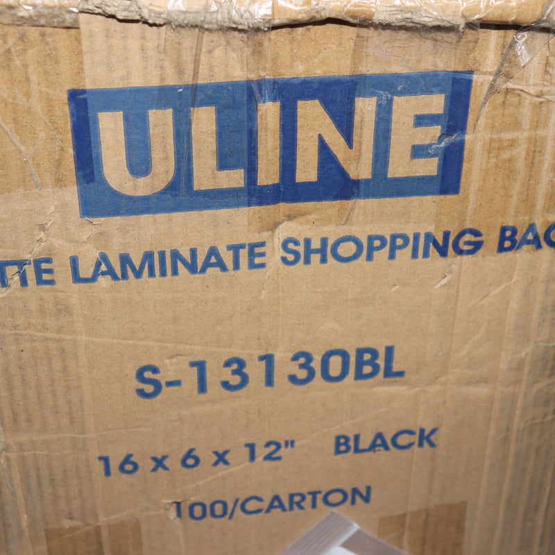 (100-Pk) Uline Draw Cord Bags Black 16 x 16 x 12" S-13160BL