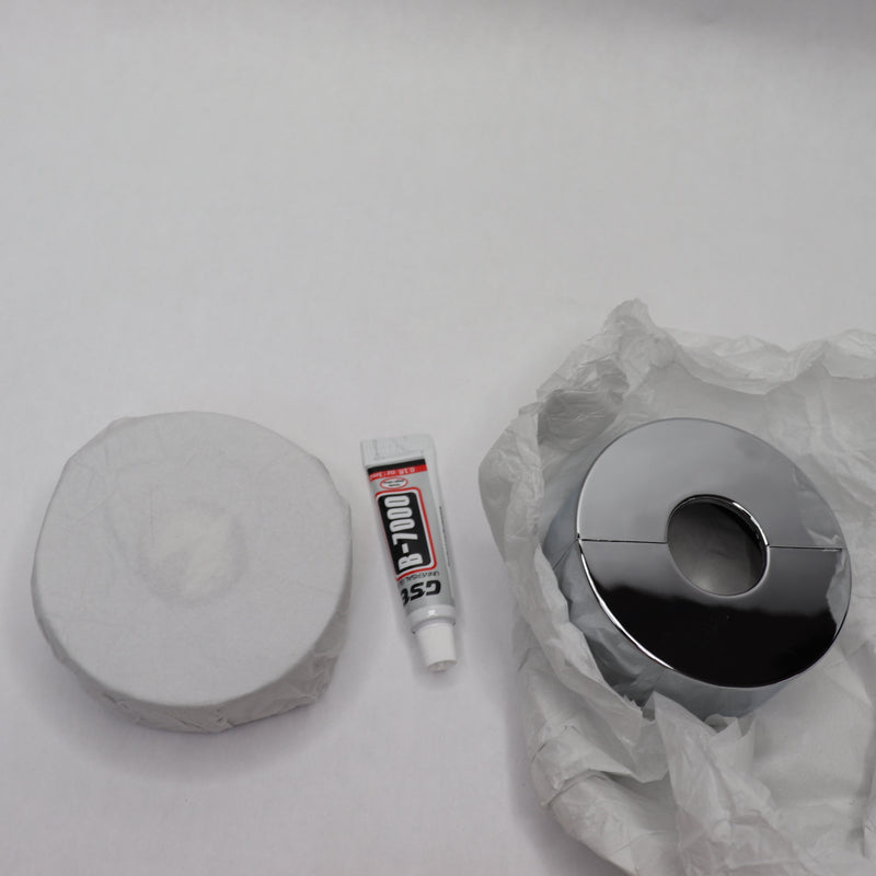 (2-Pk) Arumur Magnetic Split Flange Self Adhesive Escutcheon Cover Plate Chrome