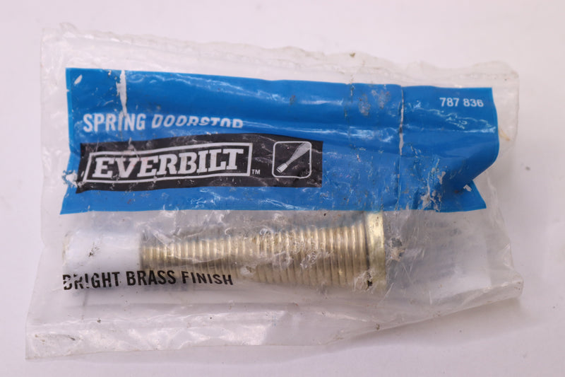 Everbilt Spring Door Stop Hardware Bright Brass w/ White Rubber Tip 787836