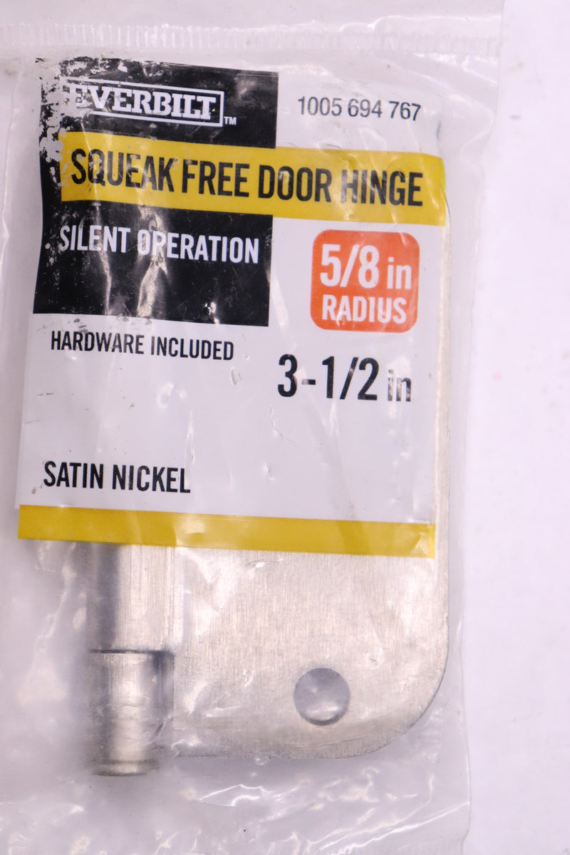 Everbilt Squek Free Door Hinge Satin Nickel 5/8" Radius 3-1/2" 1005694767