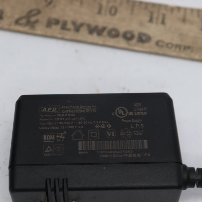 Asian Power Devices AC Power Adapter 12V 2.5A WA-30P12FU