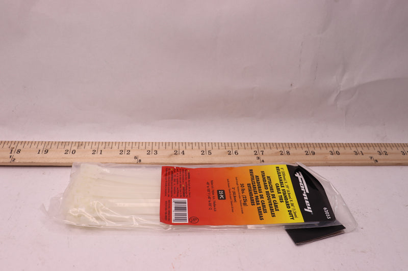 (25-Pk) Forney Cable Ties Natural Releasable Standard Duty 50 Lbs. 8" 62055