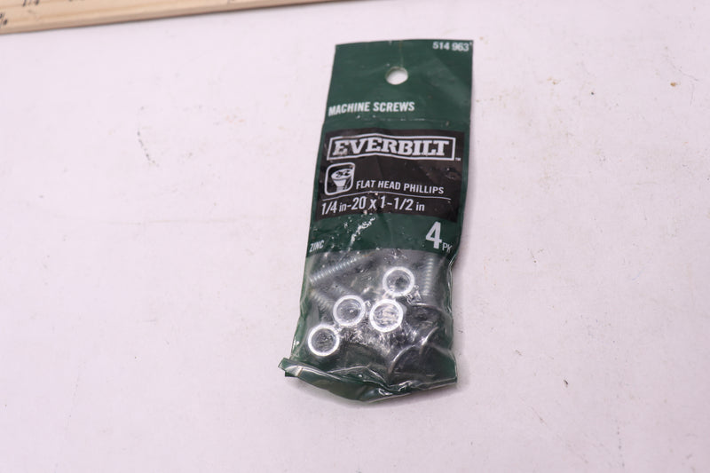 (4-Pk) Everbilt Phillips Truss Head Machine Screw Stainless 1/4"-20 x 1-1/2"