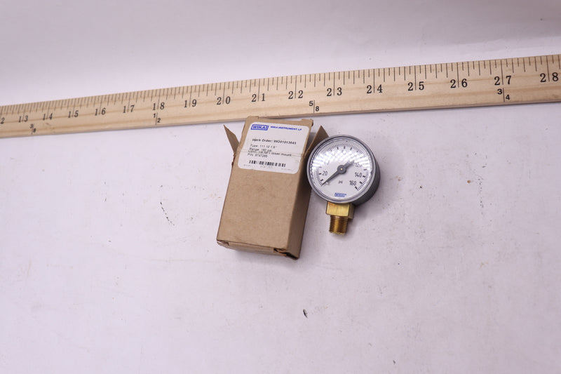 Wika Type 111.10 Pressure Gauge 0 - 160 psi 1 1/2" Diameter x 1/8" NPT 9747265