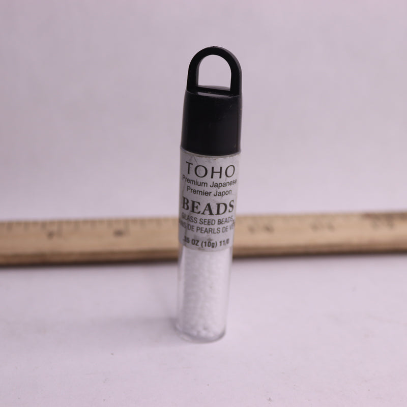 Toho Japanese Glass Seed Beads White Opaque 11/0 .35 Oz. 699TR11-0041V