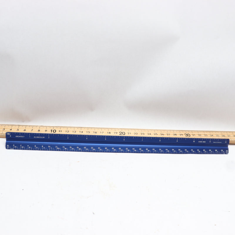 AIS Architectural Triangular Scale Ruler Aluminum Blue 12"