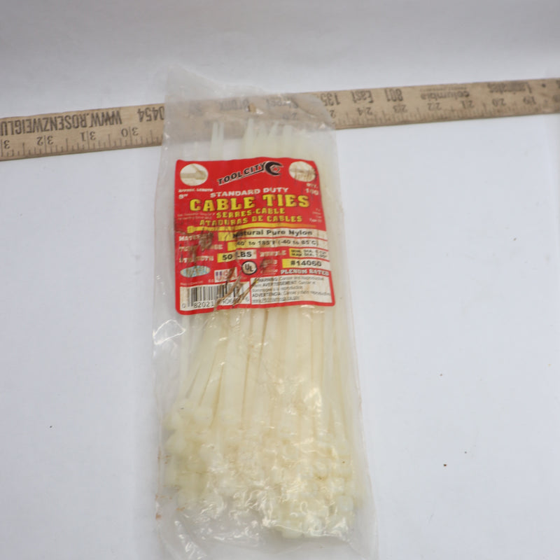 (100-Pk) Tool City Cable Tie White 8" 14060