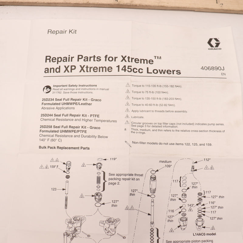 Graco Repair Kit 406890J